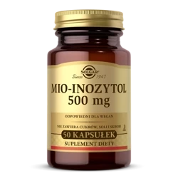 SOLGAR MIO-INOZYTOL 500MG 50 KAPSUŁEK