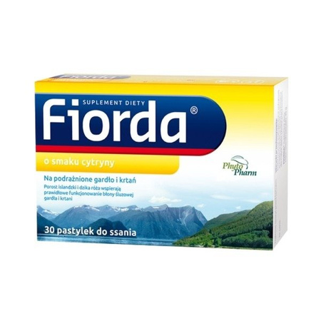 Fiorda, pastylki do ssania, smak cytrynowy, 30 sztuk