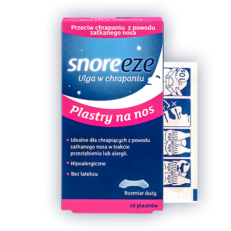 SNOREEZE PLASTRY NA NOS, P/CHRAPANIU DUŻE 10SZTUK