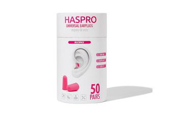 Haspro Universal Tube 50, stopery do uszu, 50 par (kolor różowy)