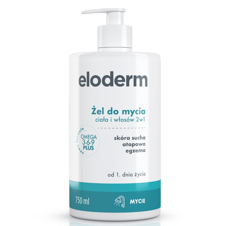 Eloderm Żel do mycia ciała i włosów 750 ml