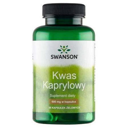 SWANSON KWAS KAPRYLOWY 600MG 60 KAPSUŁEK