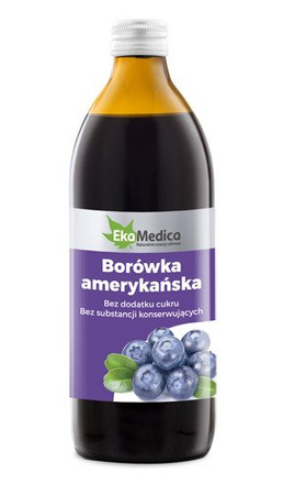 EKAMEDICA BORÓWKA AMERYKAŃSKA SOK 500ML