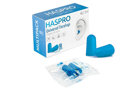 Haspro Universal Multi10, stopery do uszu, 10 par (kolor niebieski)