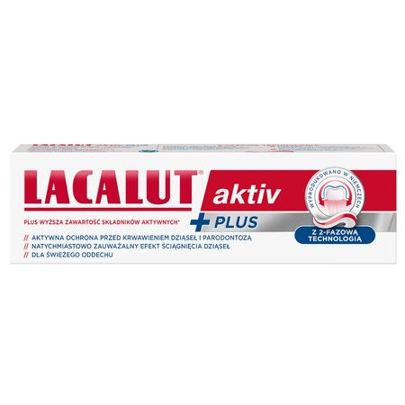 Lacalut Aktiv Plus+, pasta do zębów, 75 ml