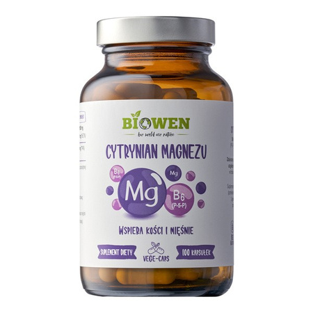 Biowen Cytrynian magnezu + witamina B6 100 kapsułek