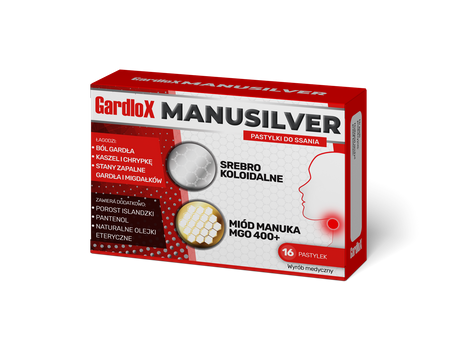 Gardlox MANUSILVER, pastylki do ssania, 16 sztuk