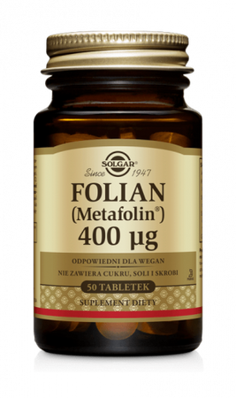 SOLGAR FOLIAN (METAFOLINA) 400mcg 50 TABLETEK