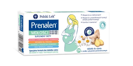 Prenalen MDŁOŚCI Gastro Komfoft, tabletki do ssania, 24 sztuki