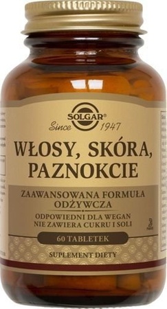 SOLGAR WŁOSY,SKÓRA,PAZNOKCIE 60TABLETEK