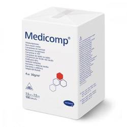 KOMPRESY NIEJAŁOWE MEDICOMP 7,5CM X7,5CM 100SZTUK