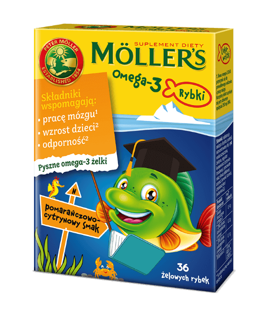 MOLLER'S OMEGA-3 RYBKI SMAK POMARAŃCZOWO-CYTRYNOWY 36SZTUK