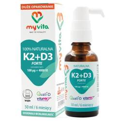 MYVITA WITAMINA K2+D3 FORTE KROPLE 50ML, duże opakowanie