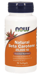 NOW FOODS NATURAL BETA CAROTENE 25000IU, beta karoten, 90KAPSUŁEK