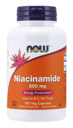 NOW FOODS NIACINAMIDE 500MG ,witamina B3 100KAPSUŁEK