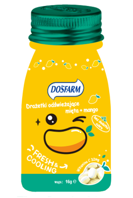 DOSFARM DRAŻETKI ODŚWIEŻAJĄCE MIĘTA I MANGO 16G