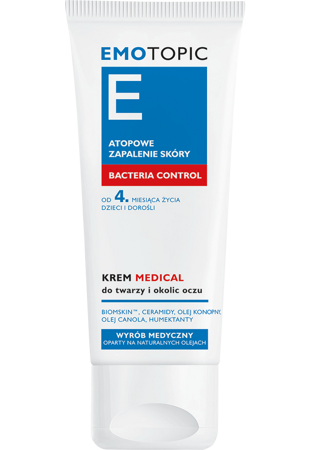 EMOTOPIC BACTERIA CONTROL KREM TWARZ,OCZY 50ML