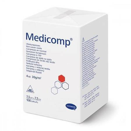 KOMPRESY NIEJAŁOWE MEDICOMP 7,5CM X7,5CM 100SZTUK