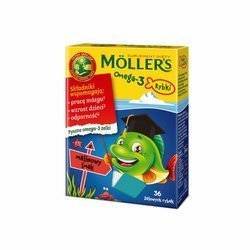 MOLLER'S OMEGA-3 RYBKI SMAK MALINOWY ŻELKI 36SZT