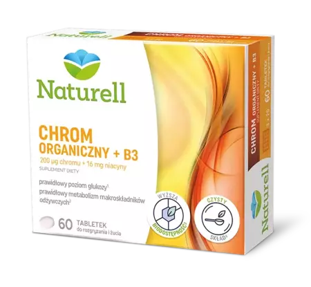 NATURELL CHROM ORGANICZNY+B3 60TABL.DO ROZGRYZANIA