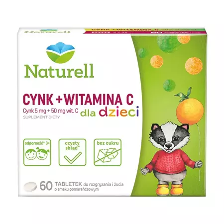 NATURELL CYNK + WITAMINA C DLA DZIECI 60TABLETEK