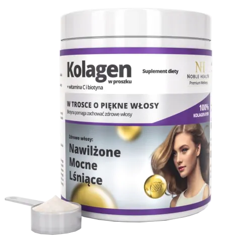 NOBLE HEALTH KOLAGEN + WITAMINA C Z BIOTYNĄ PROSZEK 100G