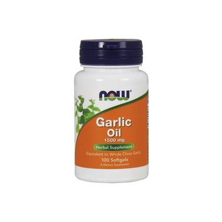 NOW FOODS GARLIC OIL, czosnek, 1500MG 100KAPSUŁEK