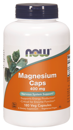 NOW FOODS MAGNESIUM  CAPS 400MG 180KAPSUŁEK 