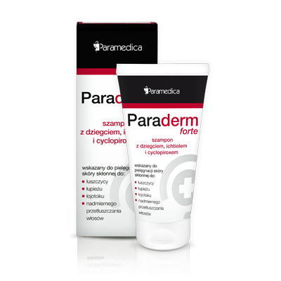 PARADERM FORTE SZAMPON Z DZIEGCIEM, na łupież,150G