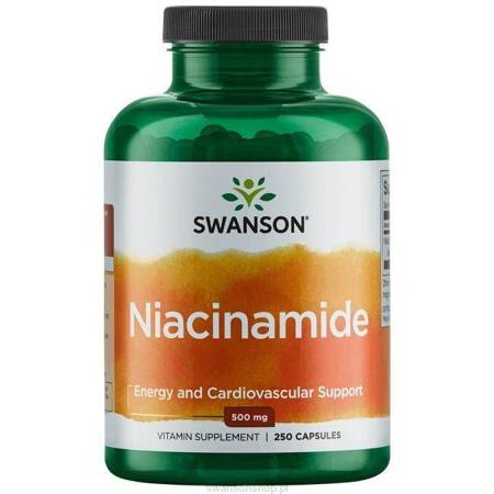 SWANSON NIACINAMIDE 500MG, niacyna, 250KAPSUŁEK